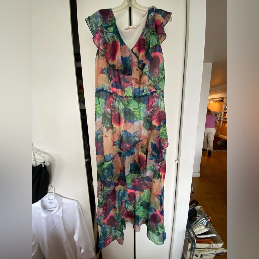 Soft Surroundings Floral Ruffle Dress